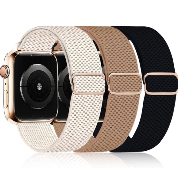 3 Pack Apple Watch Band Stretchy Nylon Loop Band Compatible with 42mm 44mm 45mm - Picture 4 of 4